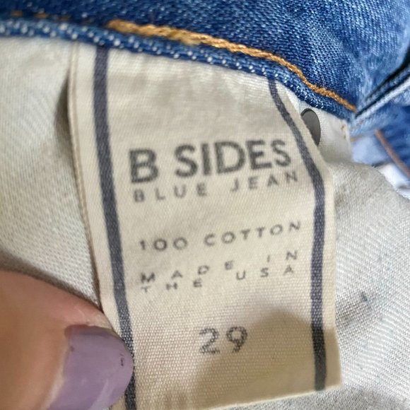 B Sides Arts Mid High Straight Two Tone Jeans - Picture 11 of 11
